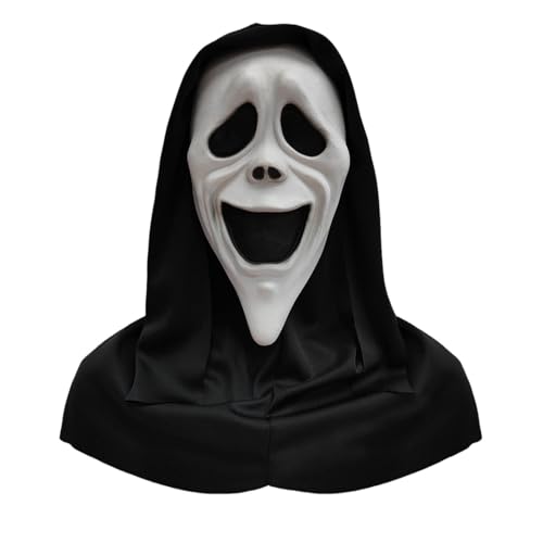 Halloween-Horror-Schrei-Maske, Geister-Gesichtsmaske für Kinder und Erwachsene, Unisex, geeignet für Spukhäuser, Halloween-Maske, Naturlatex, gruselige Totenkopf-Maske, Horror, Vollkopfmaske Halloween-Horror-Schrei-Maske, Geister-Gesichtsmaske für Kinder und Erwachsene, Unisex, geeignet für Spukhäuser, Halloween-Maske, Naturlatex, gruselige Totenkopf-Maske, Horror, Vollkopfmaske von SpirWoRchlan