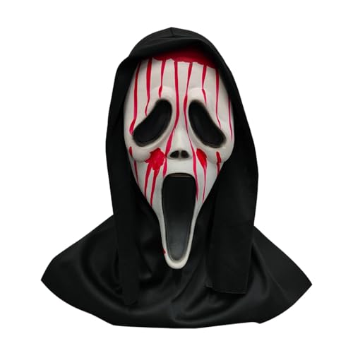 Halloween-Horror-Schrei-Maske, Geister-Gesichtsmaske für Kinder und Erwachsene, Unisex, geeignet für Spukhäuser, Halloween-Maske, Naturlatex, gruselige Totenkopf-Maske, Horror, Vollkopfmaske Halloween-Horror-Schrei-Maske, Geister-Gesichtsmaske für Kinder und Erwachsene, Unisex, geeignet für Spukhäuser, Halloween-Maske, Naturlatex, gruselige Totenkopf-Maske, Horror, Vollkopfmaske von SpirWoRchlan