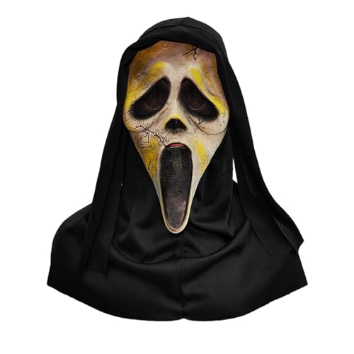 Halloween-Horror-Schrei-Maske, Geister-Gesichtsmaske für Kinder und Erwachsene, Unisex, geeignet für Spukhäuser, Halloween-Maske, Naturlatex, gruselige Totenkopfmaske, Horror, Vollkopfmaske Halloween-Horror-Schrei-Maske, Geister-Gesichtsmaske für Kinder und Erwachsene, Unisex, geeignet für Spukhäuser, Halloween-Maske, Naturlatex, gruselige Totenkopfmaske, Horror, Vollkopfmaske von SpirWoRchlan