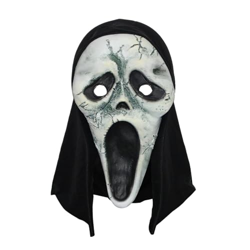 Halloween-Horror-Schrei-Maske, Geister-Gesichtsmaske für Kinder und Erwachsene, Unisex, geeignet für Spukhäuser, Halloween-Maske, Naturlatex, gruselige Totenkopfmaske, Horror, Vollkopfmaske Halloween-Horror-Schrei-Maske, Geister-Gesichtsmaske für Kinder und Erwachsene, Unisex, geeignet für Spukhäuser, Halloween-Maske, Naturlatex, gruselige Totenkopfmaske, Horror, Vollkopfmaske von SpirWoRchlan