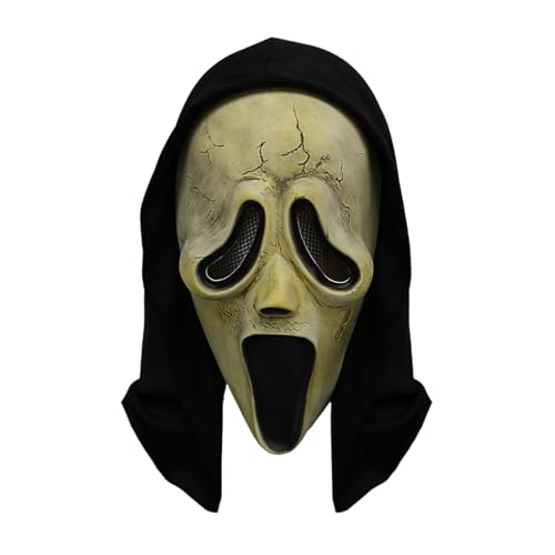 Halloween-Horror-Schrei-Maske, Geister-Gesichtsmaske für Kinder und Erwachsene, Unisex, geeignet für Spukhäuser, Halloween-Maske, Naturlatex, gruselige Totenkopfmaske, Horror, Vollkopfmaske Halloween-Horror-Schrei-Maske, Geister-Gesichtsmaske für Kinder und Erwachsene, Unisex, geeignet für Spukhäuser, Halloween-Maske, Naturlatex, gruselige Totenkopfmaske, Horror, Vollkopfmaske von SpirWoRchlan