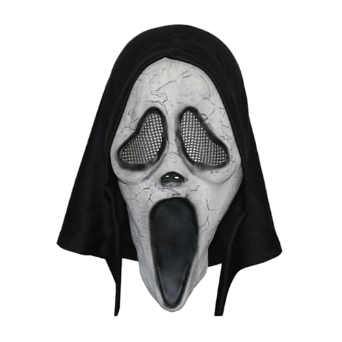 Halloween-Horror-Schrei-Maske, Geister-Gesichtsmaske für Kinder und Erwachsene, Unisex, geeignet für Spukhäuser, Halloween-Maske, Naturlatex, gruselige Totenkopfmaske, Horror, Vollkopfmaske Halloween-Horror-Schrei-Maske, Geister-Gesichtsmaske für Kinder und Erwachsene, Unisex, geeignet für Spukhäuser, Halloween-Maske, Naturlatex, gruselige Totenkopfmaske, Horror, Vollkopfmaske von SpirWoRchlan