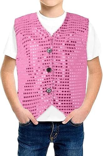 Kinder Pailletten Weste Jungen Glitzer Pailletten Ärmellos V-Ausschnitt Button Down Tanzweste Top Weste Kinder Jungen Mädchen Mental Pailletten Weste Jazz Hip Hop Tanzweste für Bühnenauftritt Party Kinder Pailletten Weste Jungen Glitzer Pailletten Ärmellos V-Ausschnitt Button Down Tanzweste Top Weste Kinder Jungen Mädchen Mental Pailletten Weste Jazz Hip Hop Tanzweste für Bühnenauftritt Party von SpirWoRchlan