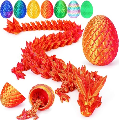 SpirWoRchlan 3D-gedrucktes Drachenei, geheimnisvolles bewegliches Kristall-Drachenei, Fidget-Spielzeug, 3D-Druck, Überraschungstiere, Spielzeug für Kinder, Teenager, Jungen, Mädchen, 3D-gedrucktes von SpirWoRchlan