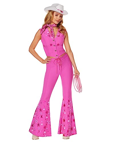 Spirit Halloween Barbie the Movie Western-Barbie-Kostüm für Erwachsene, offizielles Lizenzprodukt, Cowgirl-Outfit, Pink, M von Spirit Halloween