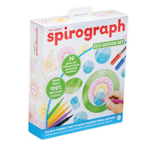 Spirograph Design-Set Eco, aus 100% recyceltem Kunststoff, Erstellen Sie endlose Designs, 30-teiliges Set mit Präzisionsteilen, Stiften und Spiro-Kitten, kreative Kunst- und Bastelaktivitäten, für Spirograph Design-Set Eco, aus 100% recyceltem Kunststoff, Erstellen Sie endlose Designs, 30-teiliges Set mit Präzisionsteilen, Stiften und Spiro-Kitten, kreative Kunst- und Bastelaktivitäten, für von Spirograph