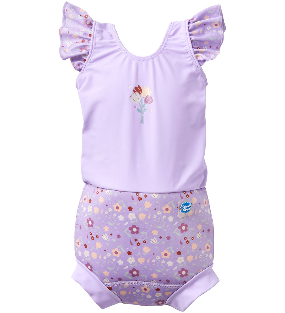 Splash About Windel-Badeanzug - Happy Nappy Kostüm - Flieder Spr - Splash About - 3-6 mt - Schwimmwindel von Splash About