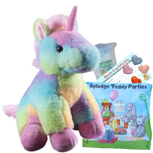 40 cm großer Plüsch-Regenbogen-Einhorn - Set zum Basteln eines Teddybären - Teddybären zum Selbermachen - kein Nähen 40 cm großer Plüsch-Regenbogen-Einhorn - Set zum Basteln eines Teddybären - Teddybären zum Selbermachen - kein Nähen von Splodge Teddy Parties