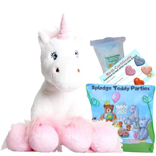 40 cm großes, Flauschiges, weißes Plüsch-Einhorn – Set zum Basteln eines Teddybären – Teddybären zum Selbermachen – kein Nähen 40 cm großes, Flauschiges, weißes Plüsch-Einhorn – Set zum Basteln eines Teddybären – Teddybären zum Selbermachen – kein Nähen von Splodge Teddy Parties