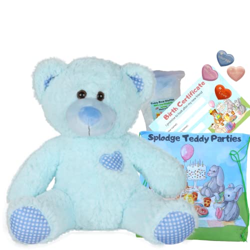 Blauer klassischer Bär, weiches Plüschtier, 40 cm, Bauen Sie Ihren eigenen Teddybär-Bastelset, kein Nähen Blauer klassischer Bär, weiches Plüschtier, 40 cm, Bauen Sie Ihren eigenen Teddybär-Bastelset, kein Nähen von Splodge Teddy Parties