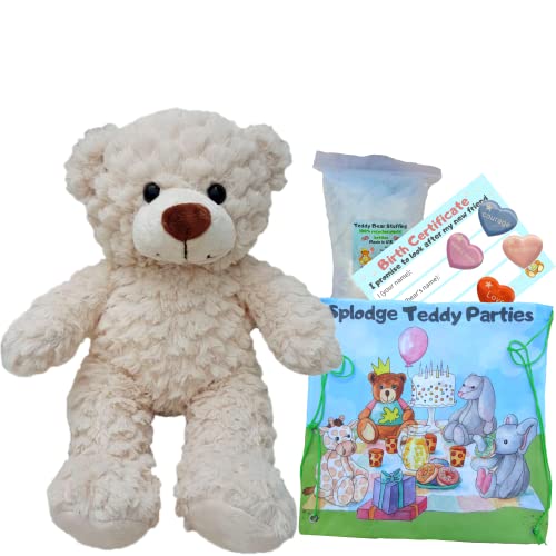 Cremefarbener Teddybär – Größe: 40 cm – Teddybären zum Selbermachen - Bauen Sie Ihren eigenen Teddybär - ohne Nähen von Splodge Teddy Parties