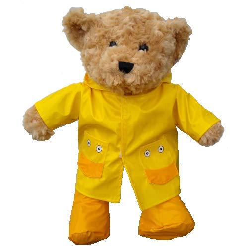 Gelber Regenmantel – Teddybär-Kleidung – Teddybär-Outfit – 40 cm – Bär nicht im Lieferumfang enthalten von Splodge Teddy Parties