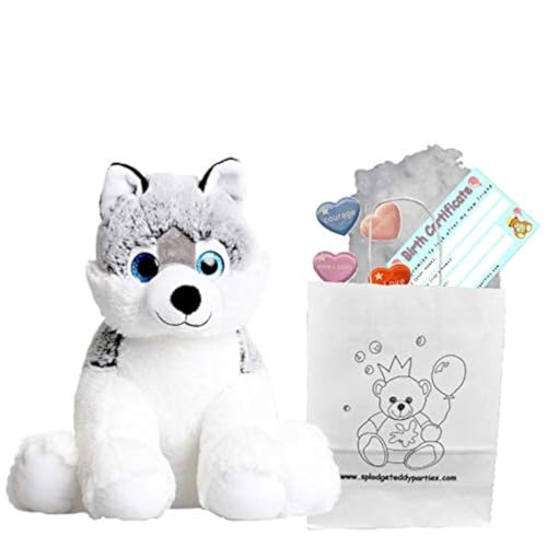 Husky Hund Plüschtier – Größe: 25cm - Teddybären zum Selbermachen – Bauen Sie Ihren eigenen Teddybär - ohne Nähen Husky Hund Plüschtier – Größe: 25cm - Teddybären zum Selbermachen – Bauen Sie Ihren eigenen Teddybär - ohne Nähen von Splodge Teddy Parties