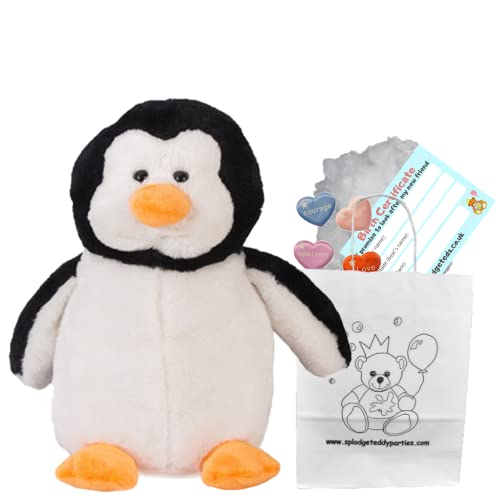 Pinguin – weiches Plüschtier – 25 cm – Bauen Sie Ihren eigenen Teddybär – Party-Set von Splodge Teddy Parties