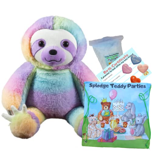 Regenbogen-Faultier-Teddybär, Plüschtier, Geschenk, zum Selberbauen, kein Nähen – 40 cm (Basis-Set) von Splodge Teddy Parties
