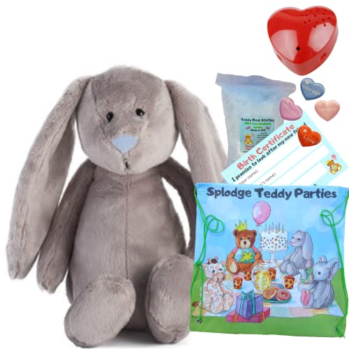 Splodge Teddy Parties Graues Hasen-Plüschtier, 40 cm, Teddybär-Set zum Selbermachen, mit Sprachaufzeichnung, kein Nähen, Unisex, Alle Staffeln, Ostergeschenk Splodge Teddy Parties Graues Hasen-Plüschtier, 40 cm, Teddybär-Set zum Selbermachen, mit Sprachaufzeichnung, kein Nähen, Unisex, Alle Staffeln, Ostergeschenk von Splodge Teddy Parties