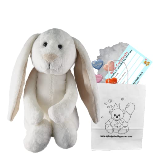 Splodge Teddy Parties Plüschtier Flopsy Bunny Plüschtier, 25 cm, Bauen Sie Ihren eigenen Teddybär, Party-Set von Splodge Teddy Parties