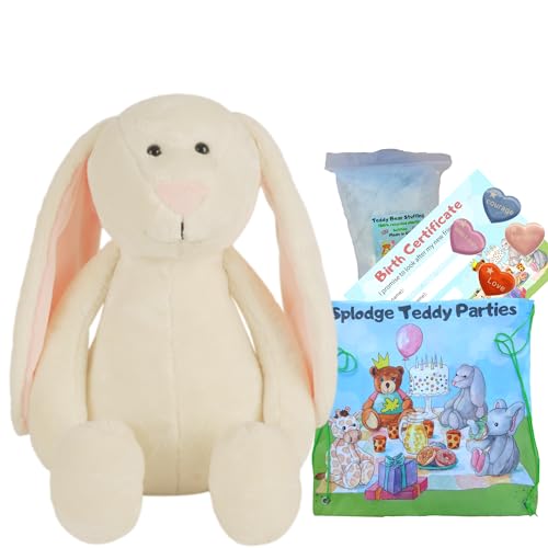 Splodge Teddy Parties - Weißes Plüschtier mit Hasenmotiv, 40 cm, zum Selberbauen eines eigenen Teddybärs. Splodge Teddy Parties - Weißes Plüschtier mit Hasenmotiv, 40 cm, zum Selberbauen eines eigenen Teddybärs. von Splodge Teddy Parties