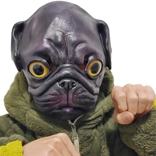 Spookletronics Realistische schwarze Hundemaske für den ganzen Kopf, Latexmaske, Halloween-Tierkostüm, Maske, Cosplay-Zubehör Spookletronics Realistische schwarze Hundemaske für den ganzen Kopf, Latexmaske, Halloween-Tierkostüm, Maske, Cosplay-Zubehör von Spookletronics