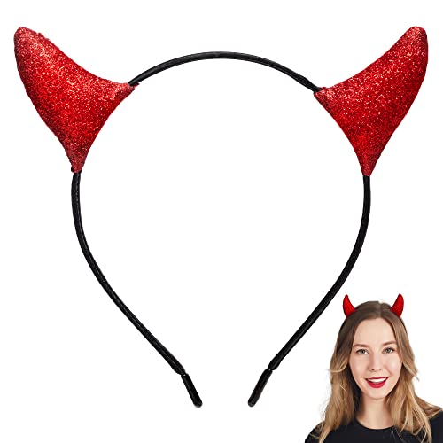 Spooktacular Creations Halloween-Stirnband mit roten Teufelshörnern, Teufelshörner, Kopfbedeckung, Halloween-Kostümparty, Halloween-Cosplay Spooktacular Creations Halloween-Stirnband mit roten Teufelshörnern, Teufelshörner, Kopfbedeckung, Halloween-Kostümparty, Halloween-Cosplay von Spooktacular Creations