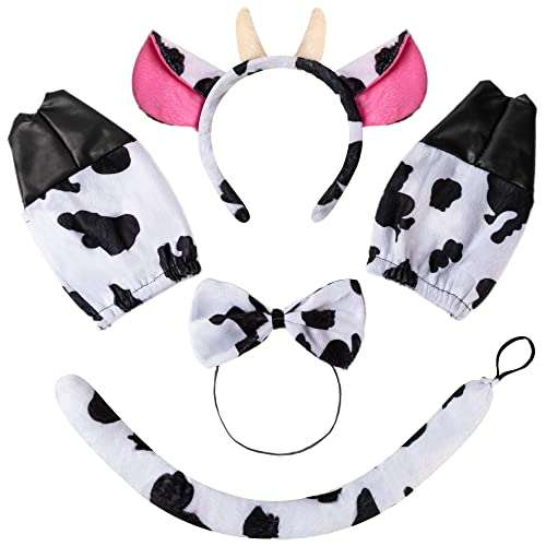 Spooktacular Creations 5 Stück Tierkostüm Set Kuh Kostüm mit Kuhohren Schwanz Fliege Tier Kleid Tierkostüm für Karneval Kinder Erwachsene Cosplay. Spooktacular Creations 5 Stück Tierkostüm Set Kuh Kostüm mit Kuhohren Schwanz Fliege Tier Kleid Tierkostüm für Karneval Kinder Erwachsene Cosplay. von Spooktacular Creations