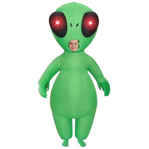 Spooktacular Creations Aufblasbare Kinderkostüme mit leuchtenden Augen, Ganzkörper-Alien-Aufblaskostüme, grüne aufblasbare Kostüme für Halloween-Kostüm-Cosplay-Alien-Themenpartys Spooktacular Creations Aufblasbare Kinderkostüme mit leuchtenden Augen, Ganzkörper-Alien-Aufblaskostüme, grüne aufblasbare Kostüme für Halloween-Kostüm-Cosplay-Alien-Themenpartys von Spooktacular Creations