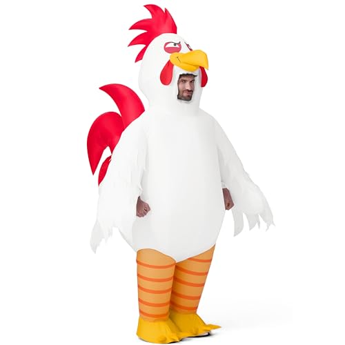 Spooktacular Creations Aufblasbare Kostüme für Erwachsene, aufblasbares Ganzkörperkostüm eines Hahns, aufblasbares weißes Hühnerkostüm für Halloween-Kostüm- und Cosplay-Mottopartys Spooktacular Creations Aufblasbare Kostüme für Erwachsene, aufblasbares Ganzkörperkostüm eines Hahns, aufblasbares weißes Hühnerkostüm für Halloween-Kostüm- und Cosplay-Mottopartys von Spooktacular Creations