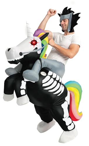 Spooktacular Creations Aufblasbares Einhorn-Skelett Kostüm, auf einem Einhorn-Skelett reiten, Deluxe Halloween-Kostüm für Erwachsene Unisex, Einheitsgröße Spooktacular Creations Aufblasbares Einhorn-Skelett Kostüm, auf einem Einhorn-Skelett reiten, Deluxe Halloween-Kostüm für Erwachsene Unisex, Einheitsgröße von Spooktacular Creations