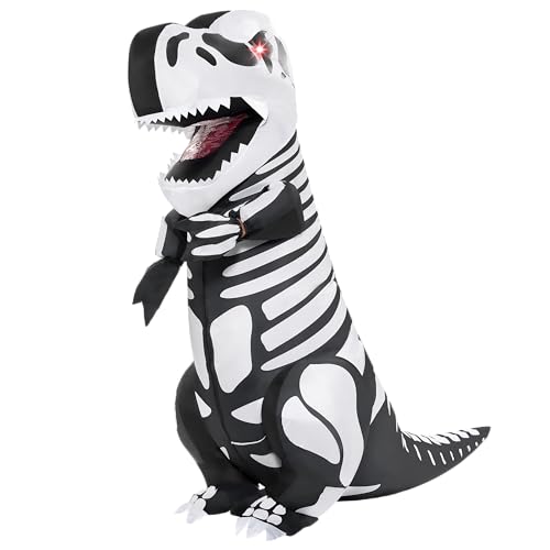 Spooktacular Creations Aufblasbares Halloween-Kostüm Skelett Dinosaurier Ganzkörper T-Rex Aufblasbares Kostüm – Erwachsene Unisex Einheitsgröße von Spooktacular Creations