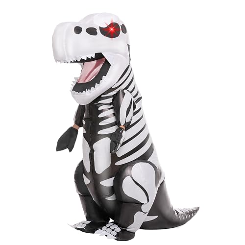 Spooktacular Creations Aufblasbares Halloween-Kostüm Skelett Dinosaurier Ganzkörper T-Rex Aufblasbares Kostüm – Erwachsene Unisex Einheitsgröße von Spooktacular Creations