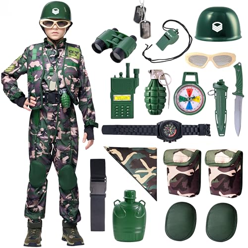 Spooktacular Creations Camo Trooper Costume Outfit for kids, Halloween Dress Up, Role-Playing, and Carnival Cosplay (Large (10-12 yrs)) von Spooktacular Creations