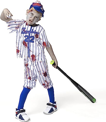 Spooktacular Creations Child Boy Blue Baseball Zombie Kostüm für Halloween-Dress-up-Partys, Zombie-Themenparty Kostüme-L (10-12 Jahre) von Spooktacular Creations