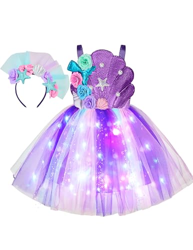 Spooktacular Creations Kind Mädchen Dunkel Lila Meerjungfrau Kostüm, Meerjungfrau Shell Fancy Tutu Light-Up Dress Kostüm mit Stirnband Spooktacular Creations Kind Mädchen Dunkel Lila Meerjungfrau Kostüm, Meerjungfrau Shell Fancy Tutu Light-Up Dress Kostüm mit Stirnband von Spooktacular Creations