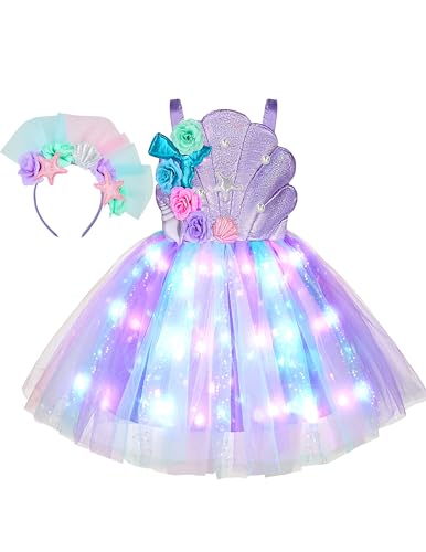 Spooktacular Creations Kind Mädchen Licht lila Meerjungfrau Kostüm, Meerjungfrau Shell Fancy Tutu Light-Up Dress Kostüm mit Stirnband Spooktacular Creations Kind Mädchen Licht lila Meerjungfrau Kostüm, Meerjungfrau Shell Fancy Tutu Light-Up Dress Kostüm mit Stirnband von Spooktacular Creations