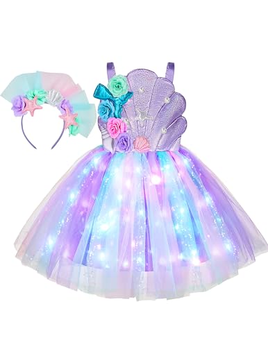 Spooktacular Creations Kind Mädchen Licht lila Meerjungfrau Kostüm, Meerjungfrau Shell Fancy Tutu Light-Up Dress Kostüm mit Stirnband Spooktacular Creations Kind Mädchen Licht lila Meerjungfrau Kostüm, Meerjungfrau Shell Fancy Tutu Light-Up Dress Kostüm mit Stirnband von Spooktacular Creations