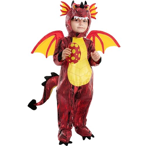 Spooktacular Creations Child Dragon Costume for Halloween Trick or Treating Dinosaur Dress-up Pretend Play, Red von Spooktacular Creations