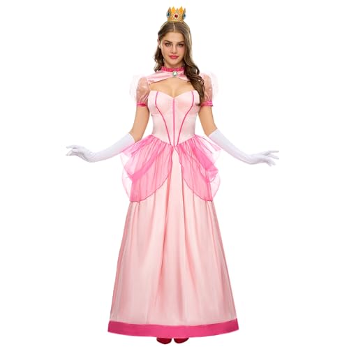 Spooktacular Creations Damen-Pfirsichrosa-Kleid-Kostüm mit Handschuhen und Krone, Prinzessinnenkleid für Halloween-Kostüme Frau 2024, Kostümpartys-M Spooktacular Creations Damen-Pfirsichrosa-Kleid-Kostüm mit Handschuhen und Krone, Prinzessinnenkleid für Halloween-Kostüme Frau 2024, Kostümpartys-M von Spooktacular Creations