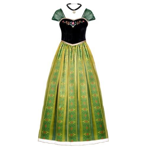 Spooktacular Creations Damen-Prinzessin-Kostüm für Erwachsene, grünes Kleid, Fee mit Halskette für Halloween-Kostüm, Rollenspiel, L Spooktacular Creations Damen-Prinzessin-Kostüm für Erwachsene, grünes Kleid, Fee mit Halskette für Halloween-Kostüm, Rollenspiel, L von Spooktacular Creations