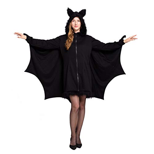 Spooktacular Creations Damen Schwarz Fledermaus Reißverschluss Hoodie Halloween Kostüm für Erwachsene (Small) von Spooktacular Creations
