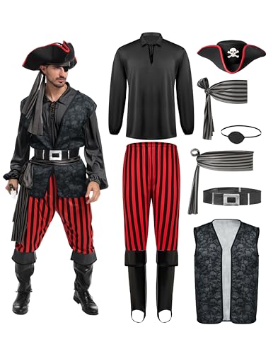 Spooktacular Creations Dunkles Piratenkostüm für Erwachsene für Halloween, Kostümparty, Süßes oder Saures, Cosplay-Party von Spooktacular Creations