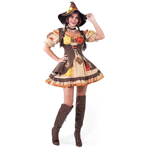 Spooktacular Creations Frauen braune Vogelscheuche Kleid mit Hut, Kragenkostüm Set für Adult Halloween Dress up Party Cosplay-L Spooktacular Creations Frauen braune Vogelscheuche Kleid mit Hut, Kragenkostüm Set für Adult Halloween Dress up Party Cosplay-L von Spooktacular Creations