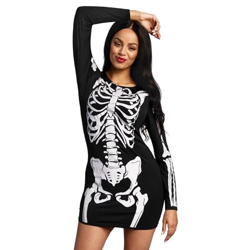 Spooktacular Creations Frauen schwarzes Skelett im dunklen Kleid Kostüm für Adult Halloween Dress Up Party Cosplay-L von Spooktacular Creations