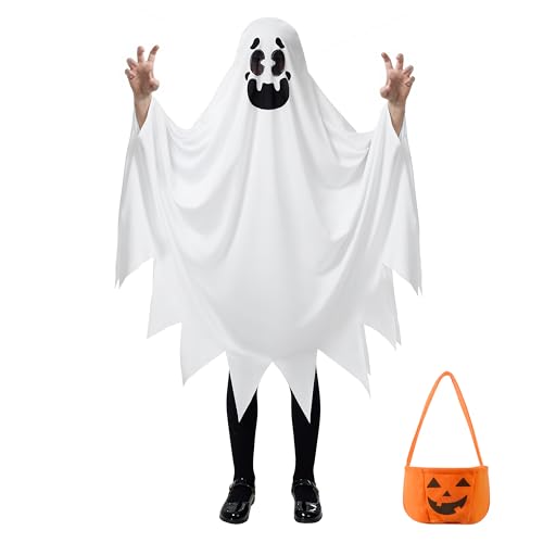 Spooktacular Creations Geist Geister umhang Kinder kostüm für Halloween Süßes oder Saures, Small (5-7 yr). von Spooktacular Creations