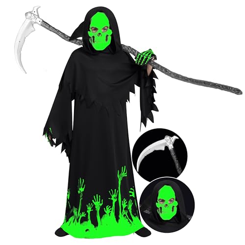 Spooktacular Creations Grim Reaper Glow in the Dark Deluxe Phantom Kostüm für Kinder XL (12-14 Jahre) Spooktacular Creations Grim Reaper Glow in the Dark Deluxe Phantom Kostüm für Kinder XL (12-14 Jahre) von Spooktacular Creations
