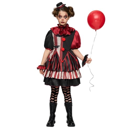 Spooktacular Creations Gruseliges Clown-Kostüm für Mädchen, verdrehtes Clown-Kleid-Kostüm, gruseliges Narrenkostüm für Mädchen-L Spooktacular Creations Gruseliges Clown-Kostüm für Mädchen, verdrehtes Clown-Kleid-Kostüm, gruseliges Narrenkostüm für Mädchen-L von Spooktacular Creations