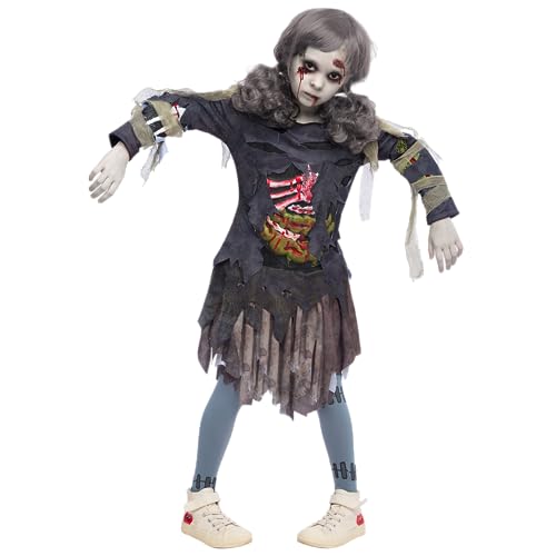 Spooktacular Creations Gruseliges Halloween Zombie Mädchen Lebendiges Totes Monster Kinderkostüm für Mädchen(Large) von Spooktacular Creations