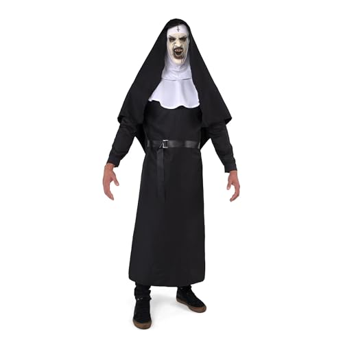 Spooktacular Creations Gruseliges Nonnenkostüm für Erwachsene und Männer, für Halloween, Verkleidungsparty, Rollenspiele, Cosplay, Partyzubehör, Schwarz (X-Large) von Spooktacular Creations
