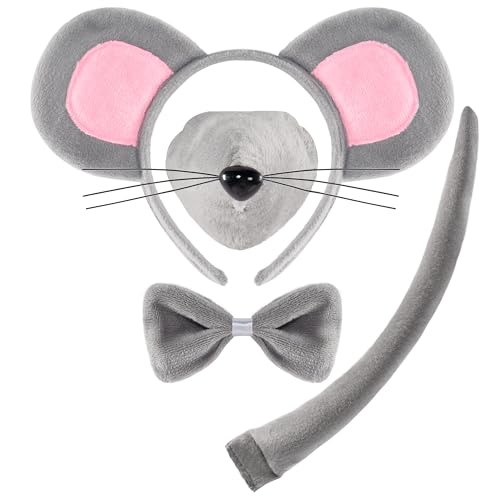 Spooktacular Creations Halloween 4-teiliges graues Maus-Kostüm-Zubehör-Set für Erwachsene und Kinder, Ratten-Maus-Ohren-Stirnband, Halloween-Tierkostüm-Zubehör-Set Spooktacular Creations Halloween 4-teiliges graues Maus-Kostüm-Zubehör-Set für Erwachsene und Kinder, Ratten-Maus-Ohren-Stirnband, Halloween-Tierkostüm-Zubehör-Set von Spooktacular Creations