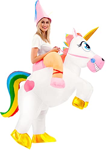 Spooktacular Creations Aufblasbares Einhorn Kostüm, Reiten ein Einhorn Air Blow-up Kostüm für Halloween Party Cosplay Fasching Karneval - Erwachsenengröße Spooktacular Creations Aufblasbares Einhorn Kostüm, Reiten ein Einhorn Air Blow-up Kostüm für Halloween Party Cosplay Fasching Karneval - Erwachsenengröße von Spooktacular Creations