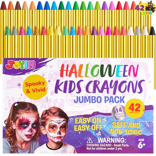 Spooktacular Creations Halloween-Gesichtsbemalung für Kinder, 42 Stück, Halloween-Kinder-Malstift-Set, Körperfarbe für Haut, Geburtstag, Spielzeug, Make-up, Partyzubehör, Geschenke für Kinder, Mädchen von Spooktacular Creations